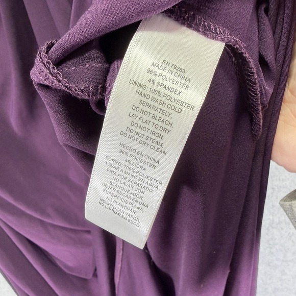 Alex Evenings Dress Womens 8P Purple Beaded Cowl Neck Formal Gown New 82351491 - Picture 7 of 9